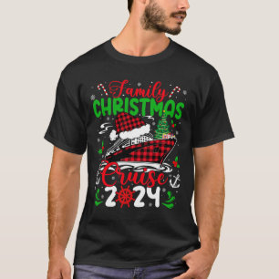 Family Christmas Cruise 2024 Plaid Cute Squad Xmas T-Shirt