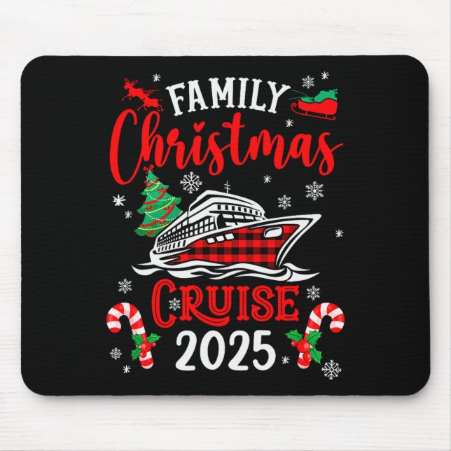 Family Christmas Cruise 2025 Family Matching Merry Mouse Pad (Front)