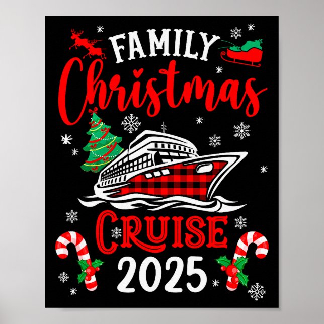 Family Christmas Cruise 2025 Family Matching Merry Poster (Front)