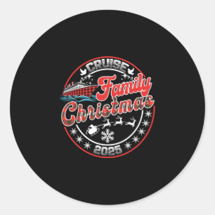Family Christmas Cruise 2025 Matching Family Men W Classic Round Sticker