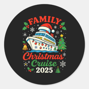 Family Christmas Cruise 2025 Matching Family Winte Classic Round Sticker