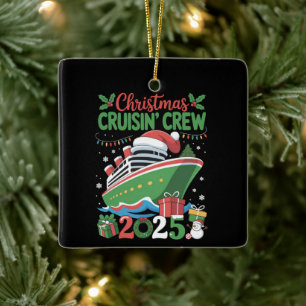 Family Christmas Cruise 2025 Matching Holiday Xmas Ceramic Ornament