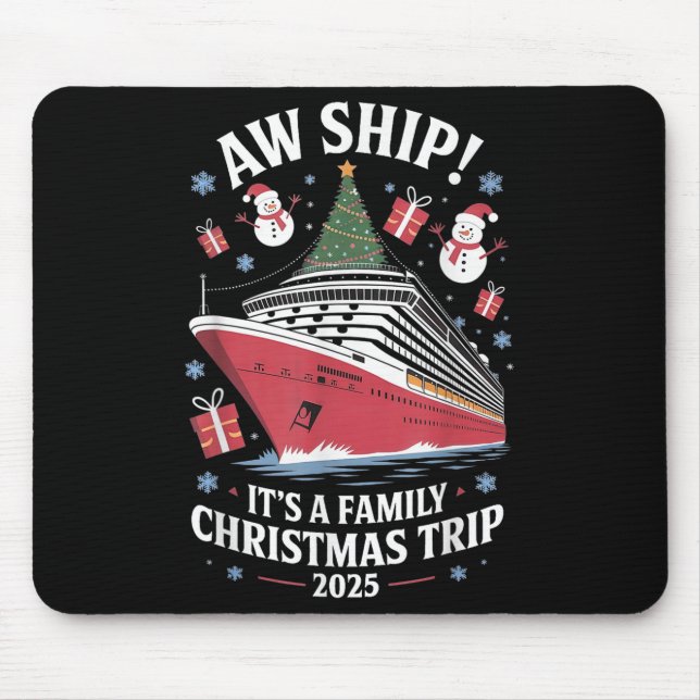 Family Christmas Cruise 2025 Merry Cruisemas Xmas  Mouse Pad (Front)