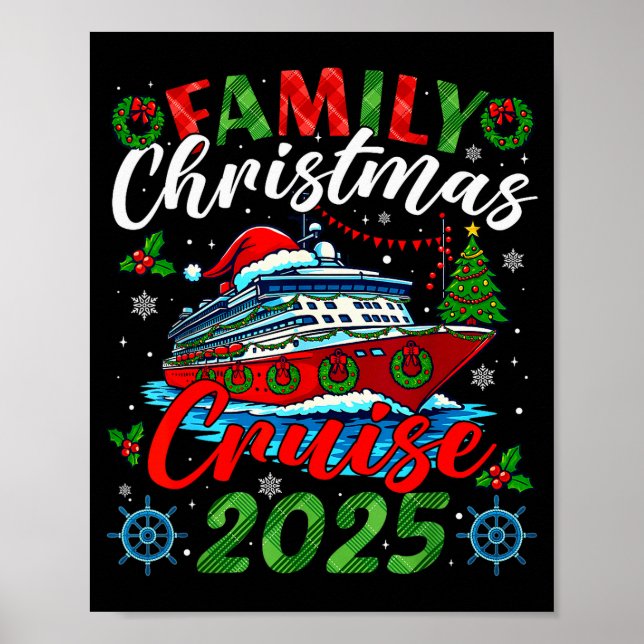 Family Christmas Cruise 2025 Xmas Matching Men Wom Poster (Front)