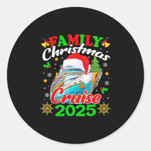 Family Christmas Cruise 2025 Xmas Santa Elf Squad Classic Round Sticker
