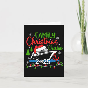 Family Christmas Cruise 2025 Xmas Santa Hat Pajama Card
