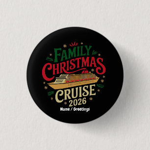 Family Christmas Cruise Holiday Travel Celebration 3 Cm Round Badge