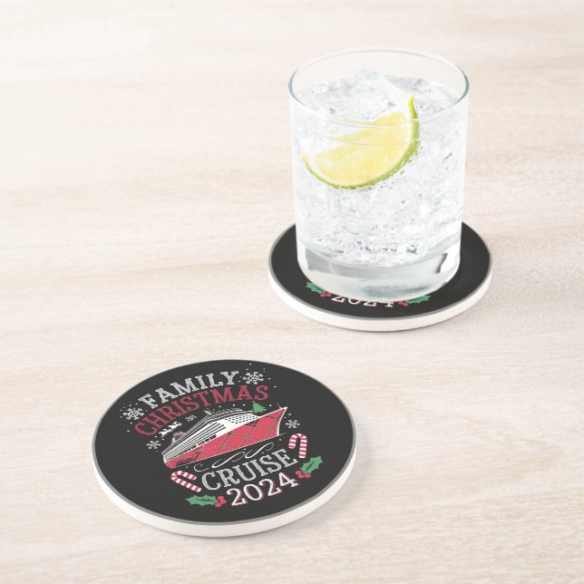 Family Christmas Cruise Squad 2024 Matching Outfit Coaster (Side)