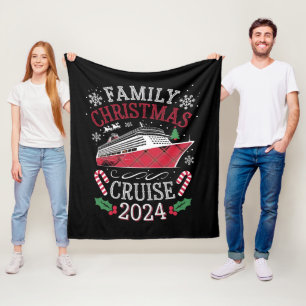 Family Christmas Cruise Squad 2024 Matching Outfit Fleece Blanket