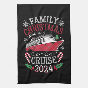 Family Christmas Cruise Squad 2024 Matching Outfit Tea Towel