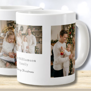 Family Christmas Custom Photo Jumbo Size Large Coffee Mug