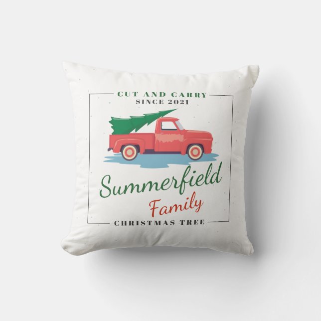Family Christmas Decor Cushion (Front)