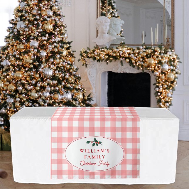 Family Christmas Dinner Party Buffet Table Runner Tapestry (Family Christmas Dinner Party Table Sign Runner Tapestry)