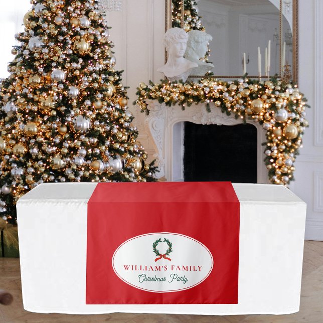 Family Christmas Dinner Party Buffet Table Runner Tapestry (Family Christmas Dinner Party Table Sign Runner Tapestry)