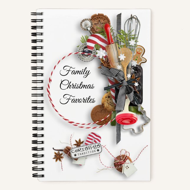 Family Christmas Favourites Spiral Recipe Notebook (Front)