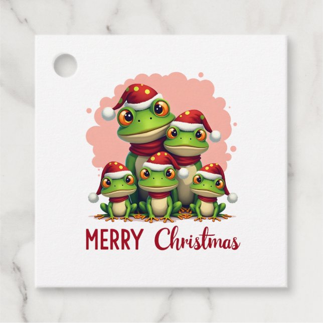 Family christmas frogs (3) favour tags (Front)