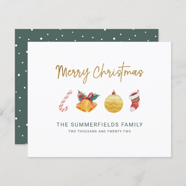 Family Christmas Fun Holidays Card (Front/Back)