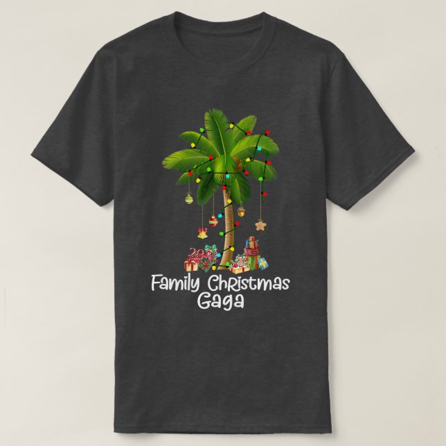 Family Christmas Gaga Xmas Light Coconut Tropical  T-Shirt (Design Front)