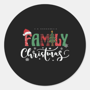 Family Christmas Group Matching Name T Shirt  Classic Round Sticker