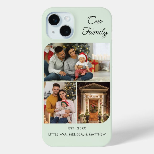 Family Christmas Holiday Photo Grandma Personalise Case-Mate iPhone Case (Back)