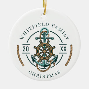 Family Christmas Holidays Nautical Ceramic Ornament