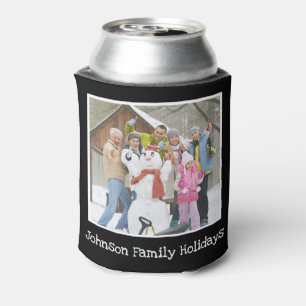 Family Christmas Holidays Photo Personalised Can Cooler