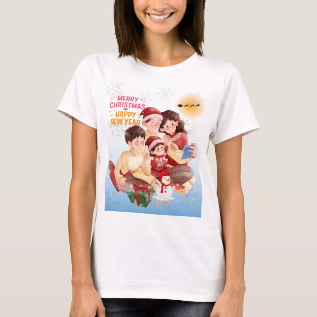 “Family Christmas in a Festive T-Shirt (Front)