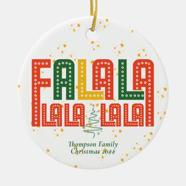 Family Christmas Karaoke Church Carols Service  Ceramic Ornament (Front)