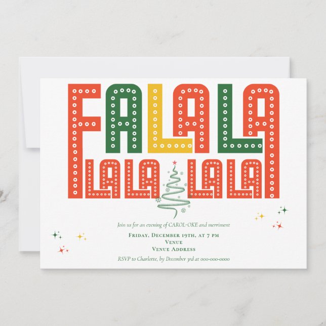 Family Christmas Karaoke Church Carols Service  Invitation (Front)