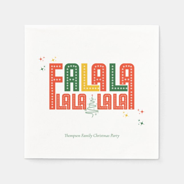 Family Christmas Karaoke Church Carols Service  Napkin (Front)