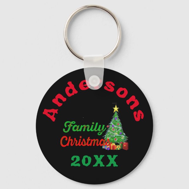 Family Christmas Keychain - Custom Stocking Stuffe (Front)