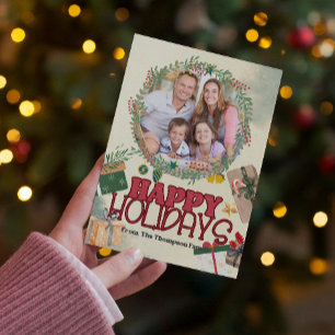 Family Christmas lease watercolor invitation