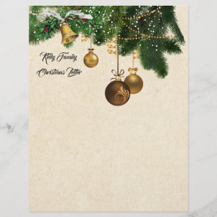 Family Christmas Letter Letterhead Writing Paper