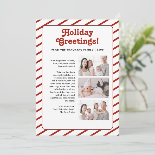 Family christmas letter mail update custom photos  holiday card (Standing Front)