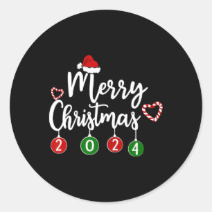 Family Christmas Matching Christmas Pjs Men Women Classic Round Sticker