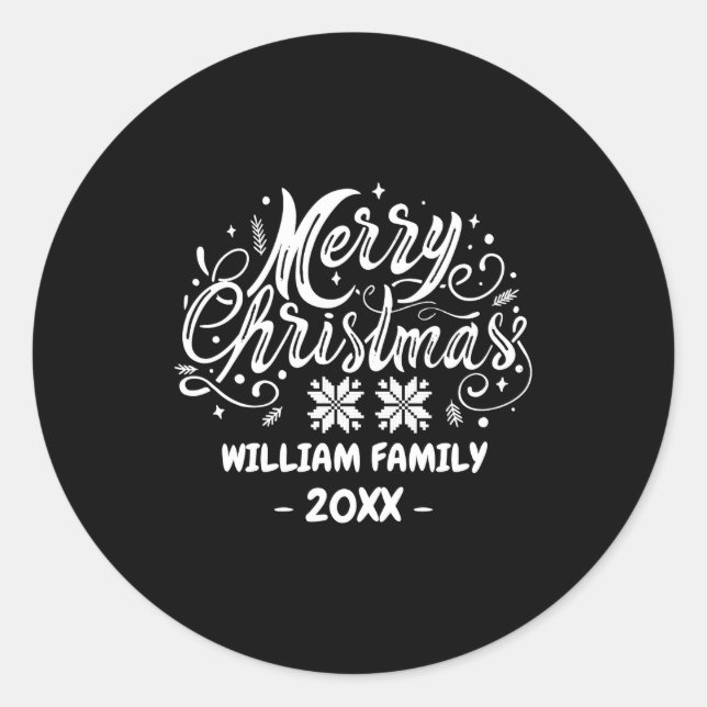Family Christmas Matching Pajama Xmas Party  Classic Round Sticker (Front)