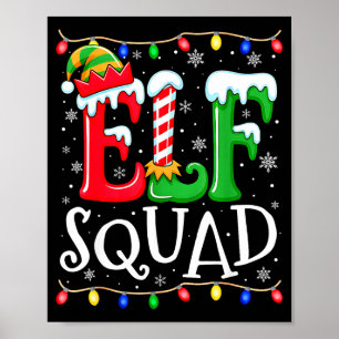 Family Christmas Matching Pajamas Elf Xmas Squad  Poster