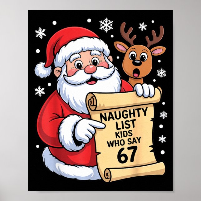 Family Christmas Meme About Naughty List And Six S Poster (Front)