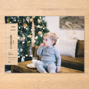 Family Christmas Minimalist Aesthetic Photo Acrylic Invitations