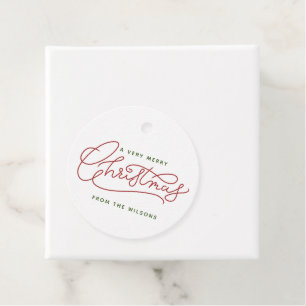 Family Christmas Minimalist Modern Script Favour Tags