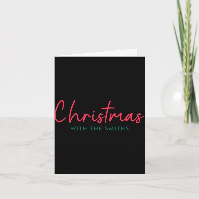 Family Christmas Modern Minimalist Family Name  Card (Front)