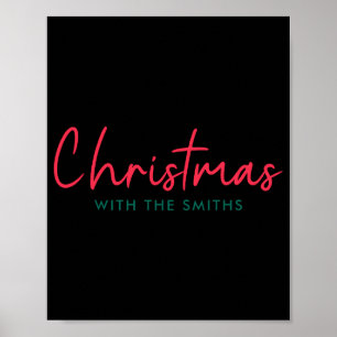 Family Christmas Modern Minimalist Family Name Poster
