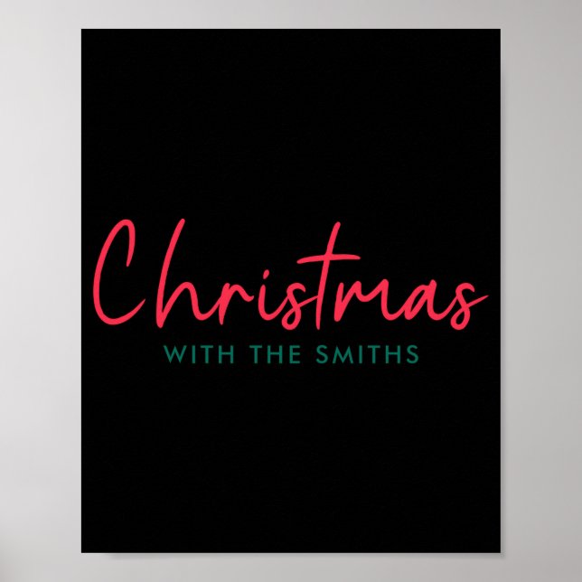 Family Christmas Modern Minimalist Family Name  Poster (Front)