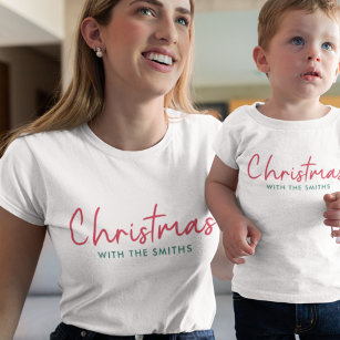 Family Christmas   Modern Minimalist Family Name T-Shirt