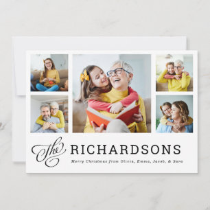 Family Christmas   Modern Multi Photo Grid Holiday Card