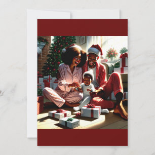 Family Christmas Morning Bliss Holiday Card