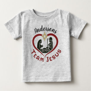 Family Christmas Nativity Scene Team Jesus Baby T-Shirt