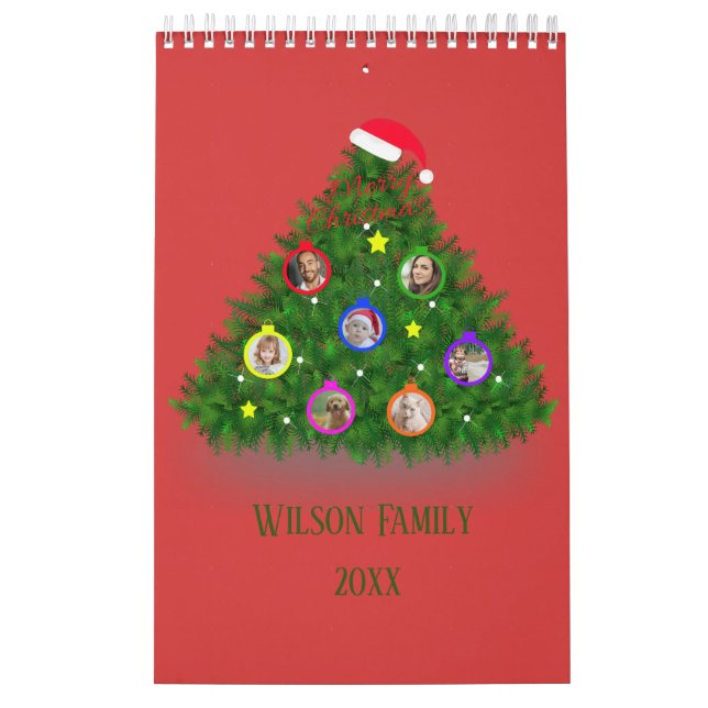 Family Christmas on Christmas Tree Calendar (Cover)