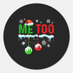 Family Christmas Pajamas Matching Couple Holiday H Classic Round Sticker