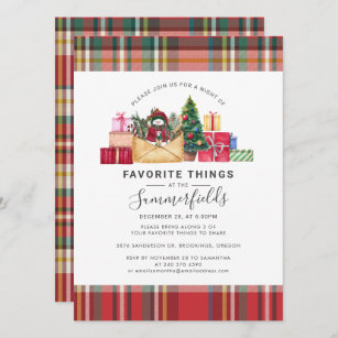 Family Christmas Party Favourite Things Invitation